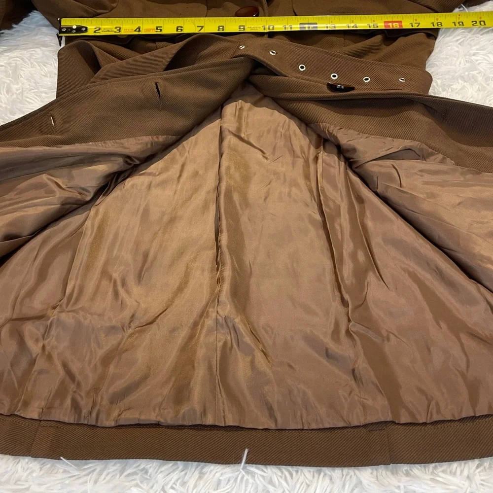 DIAA Women's SHORT TREND COAT Brown Belted  WOMENS SIZE M NWT - Picture 11 of 14